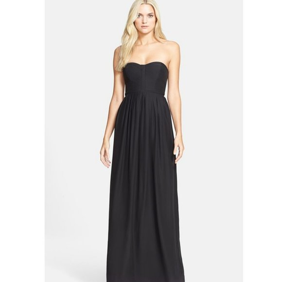 Parker 'Bayou' Strapless Silk Maxi Dress-Size Medium - Picture 1 of 9
